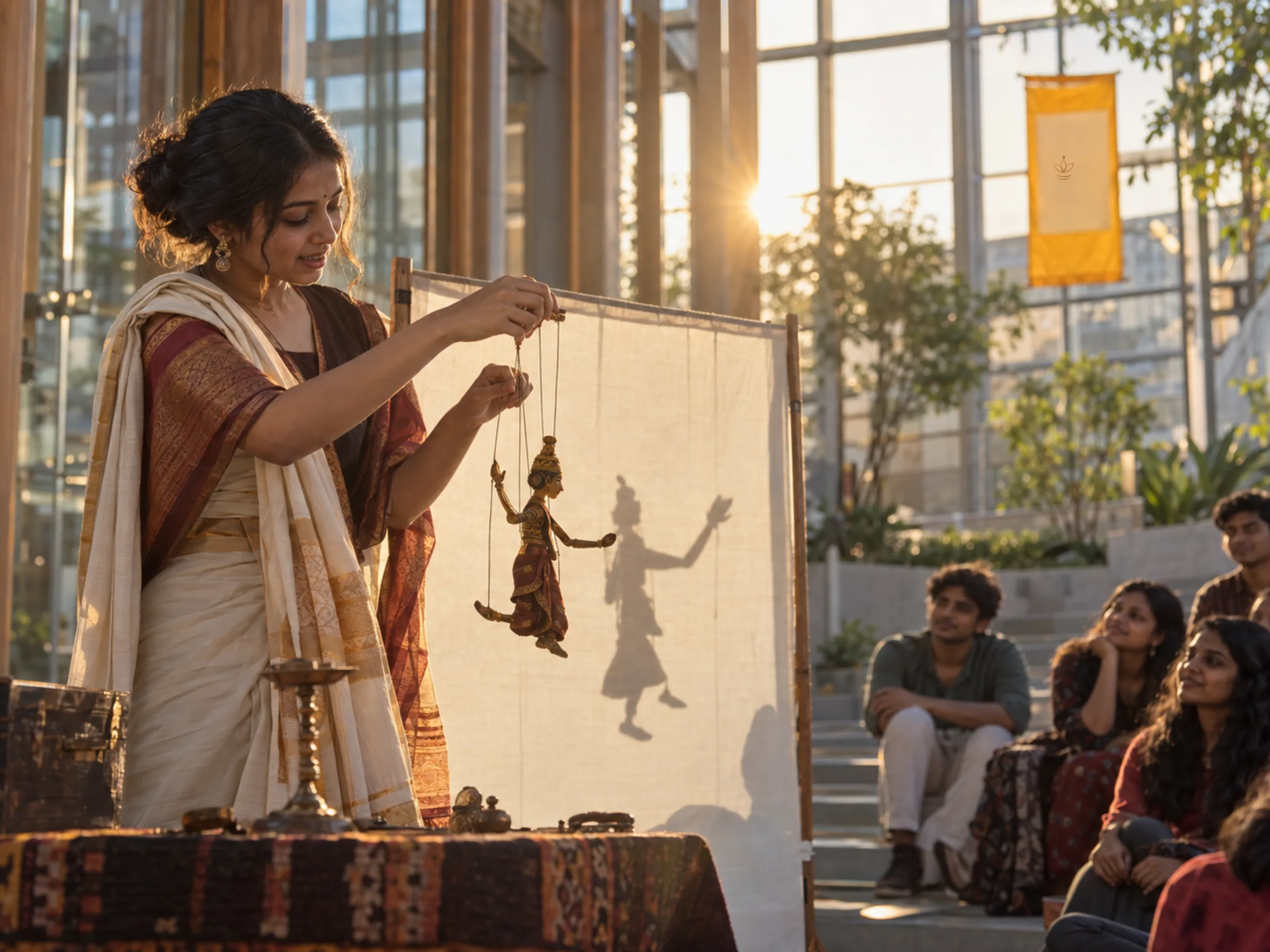 AI-generated illustration: Strings, Shadows and Stages: theatre and puppetry reimagined