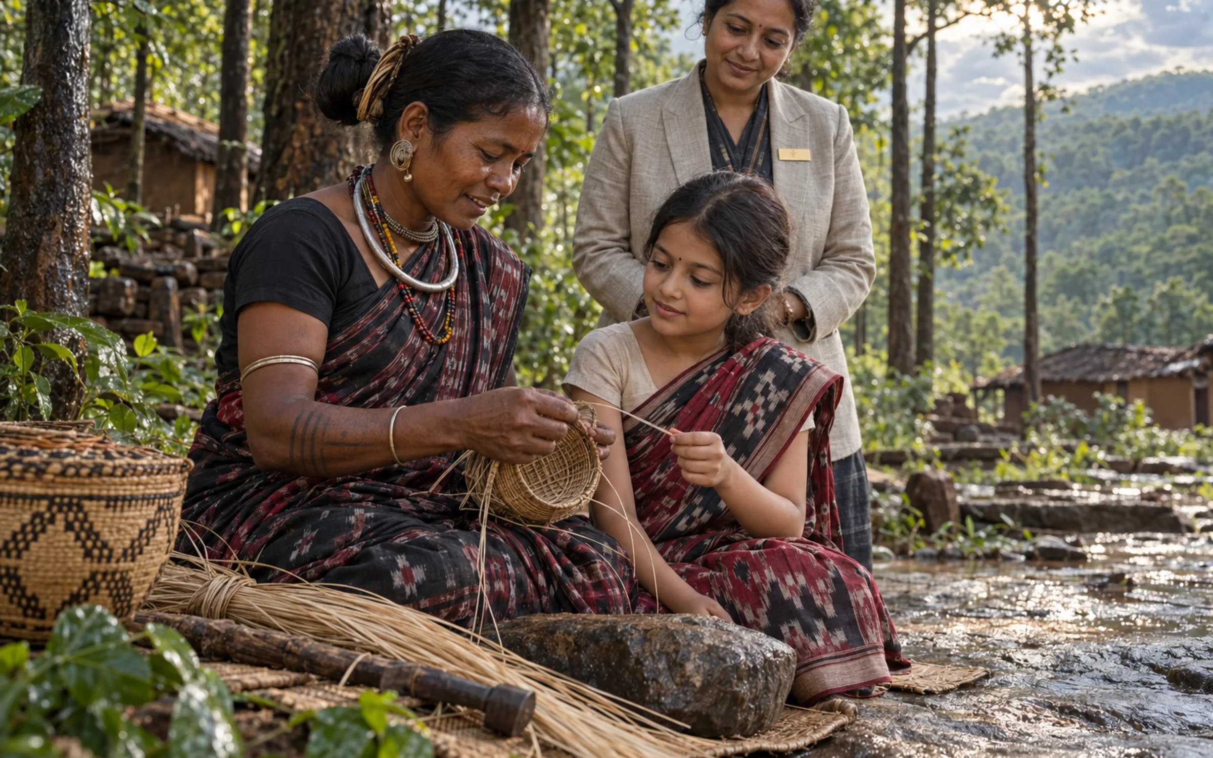 AI-generated illustration: The Craft Economy at Scale: ODOP, Vishwakarma and the global market scene
