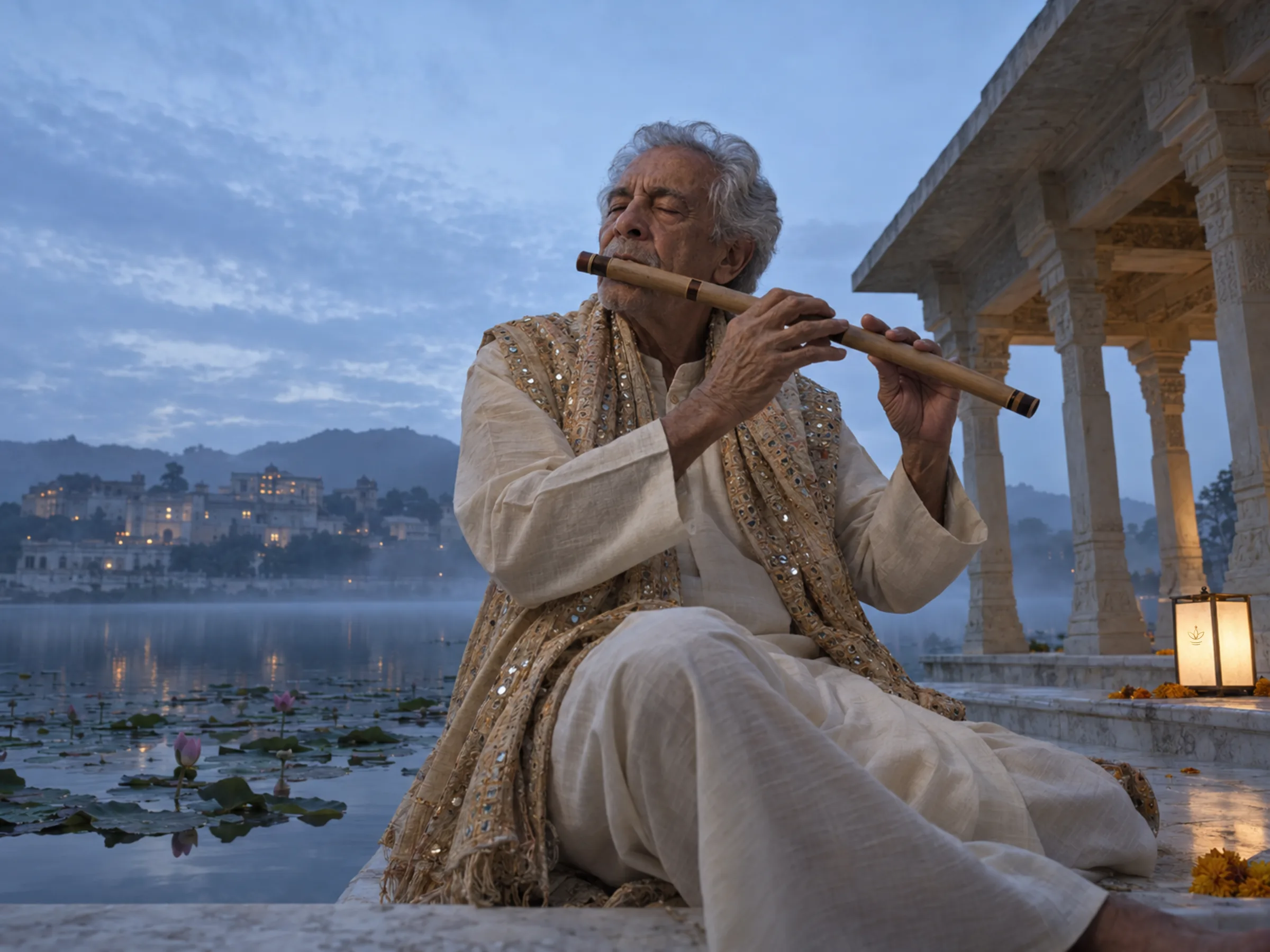 AI-generated illustration: Morning ragas