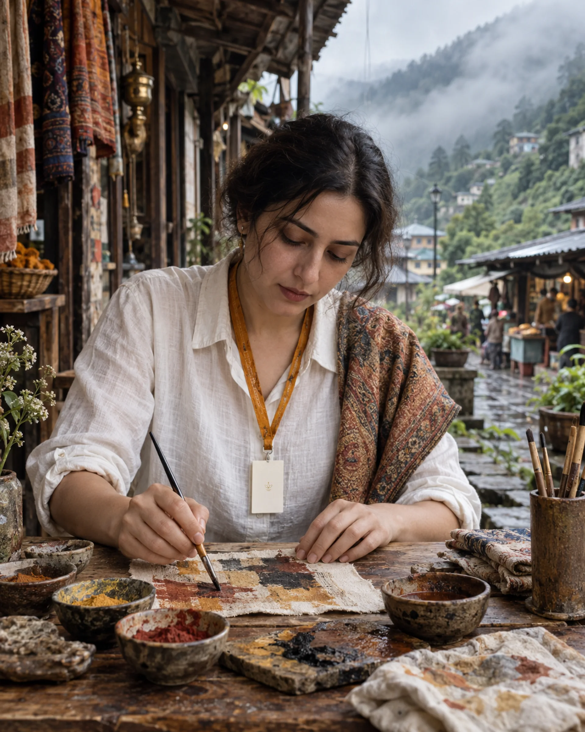 AI-generated illustration: Artists — hands and detail