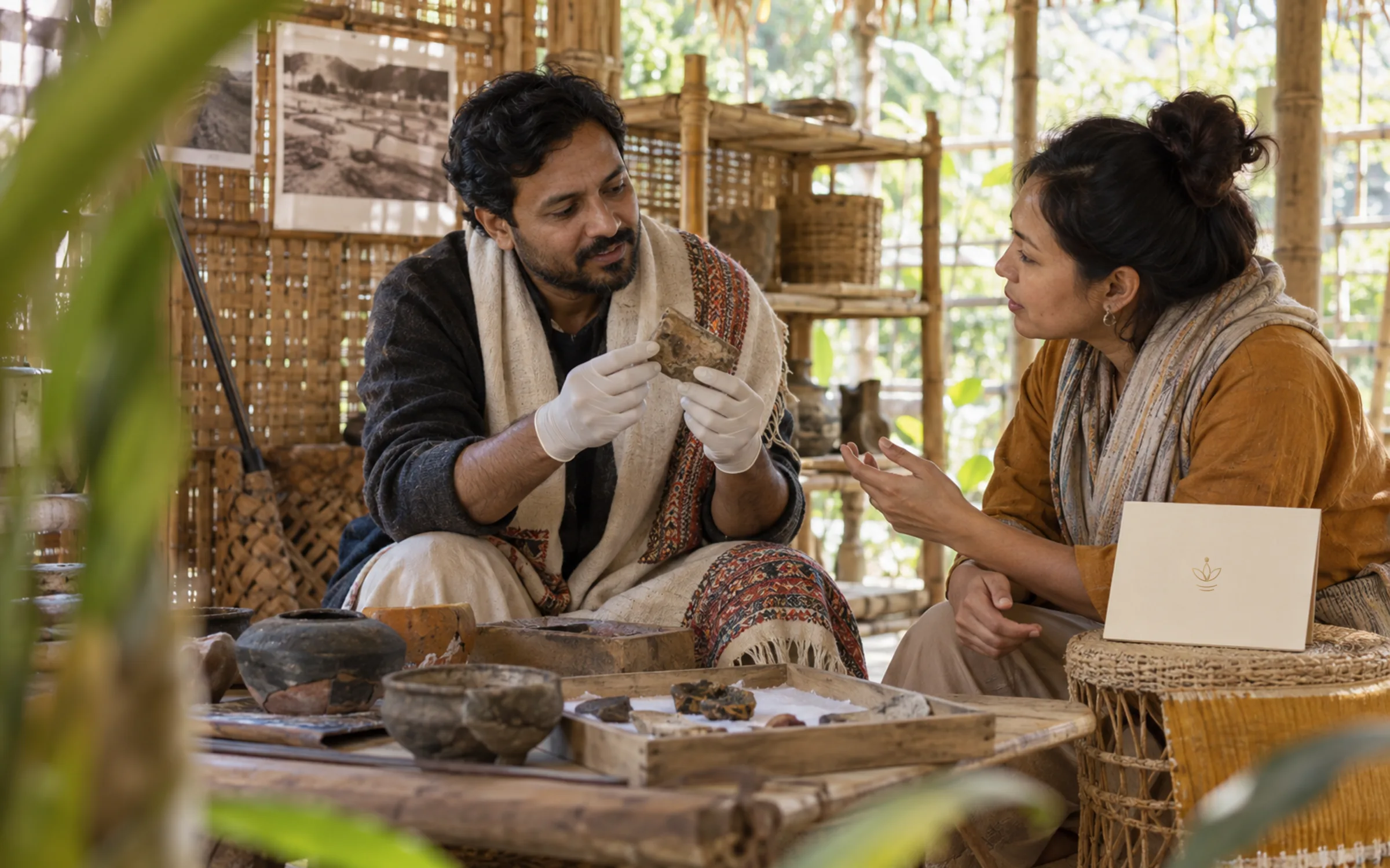 AI-generated illustration: Dig, Display, Debate: archaeology becomes public history scene