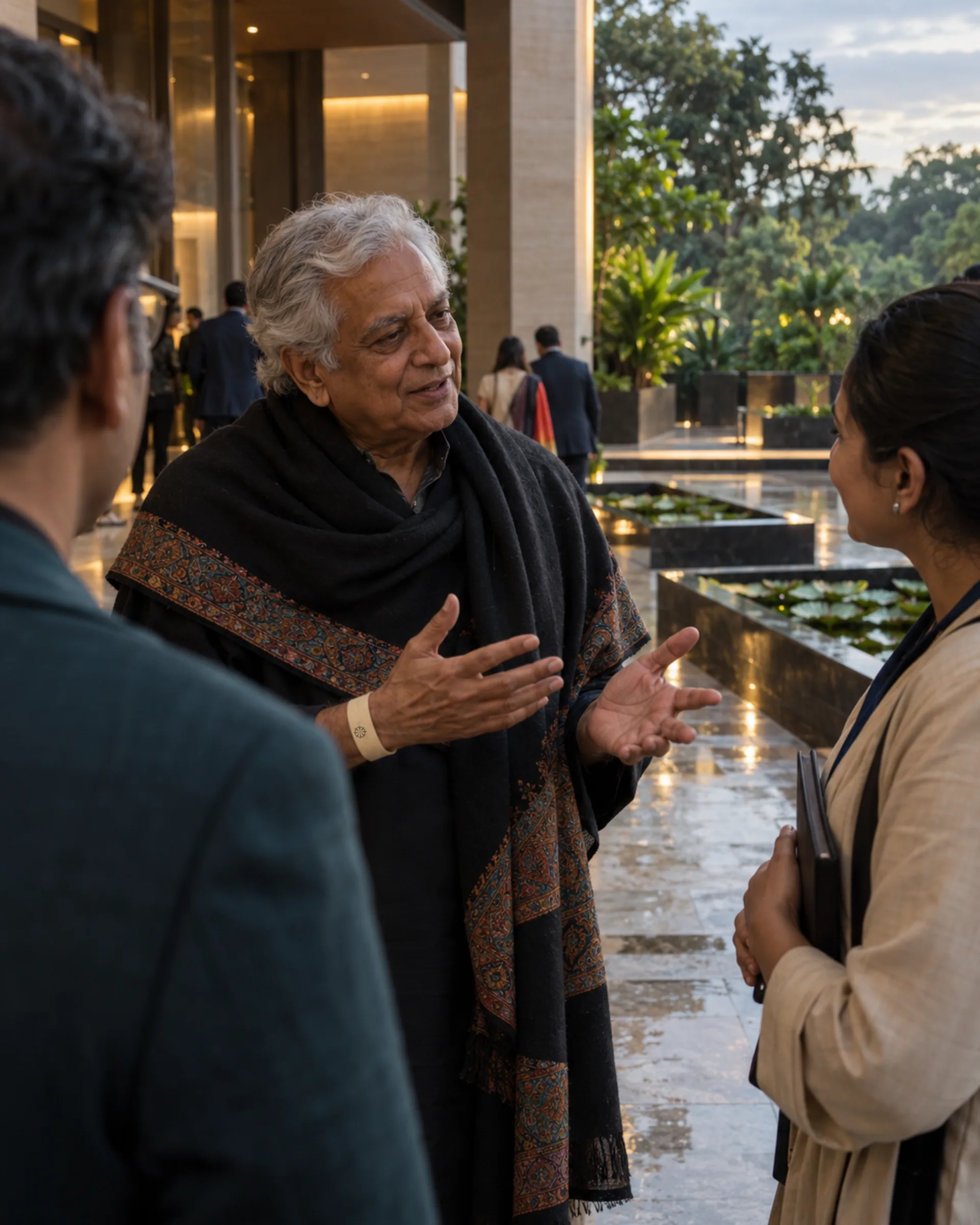 AI-generated illustration: Dharohar Dialogues 2027: registration opens — people in conversation