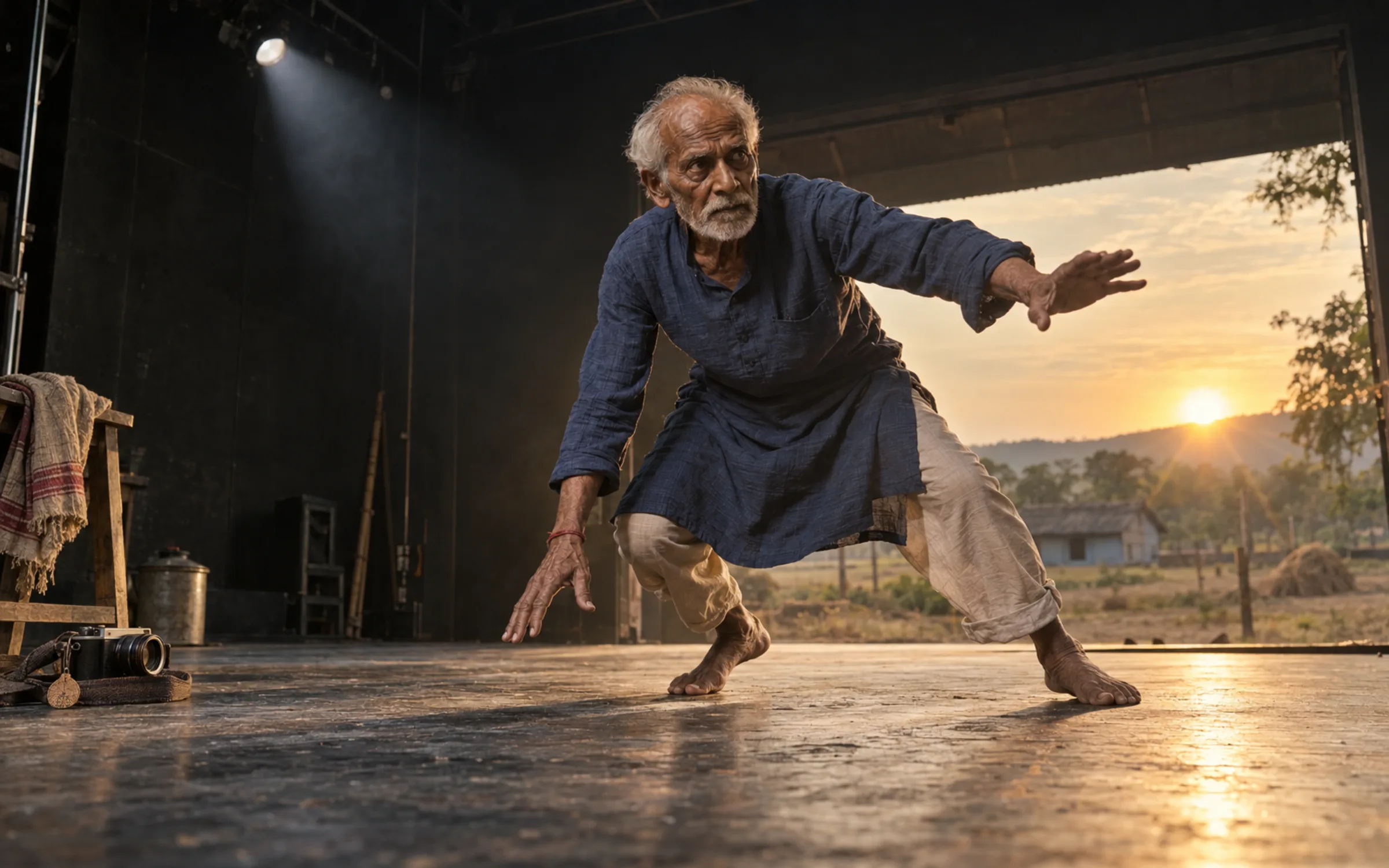 AI-generated illustration: Kabaddi match in a village