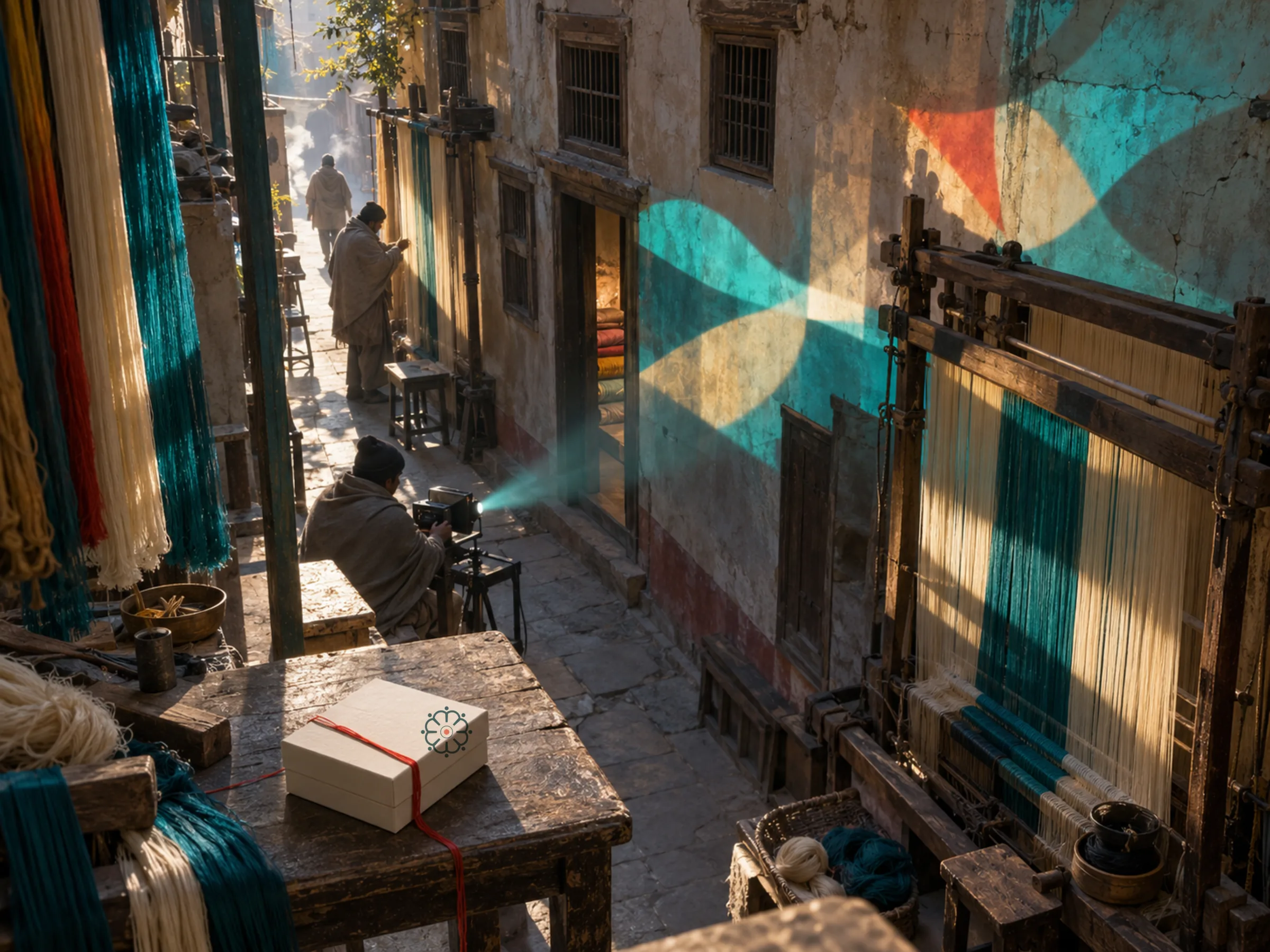 AI-generated illustration: Projection-mapped heritage installation