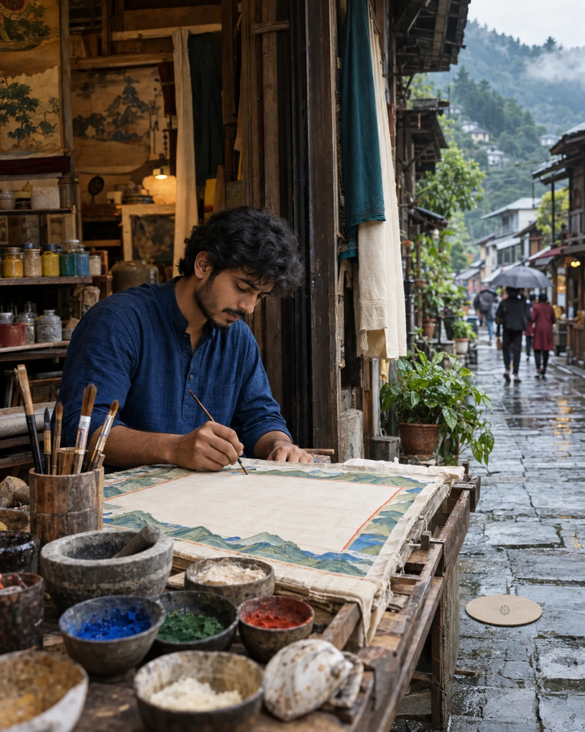 AI-generated illustration: Thangka painting