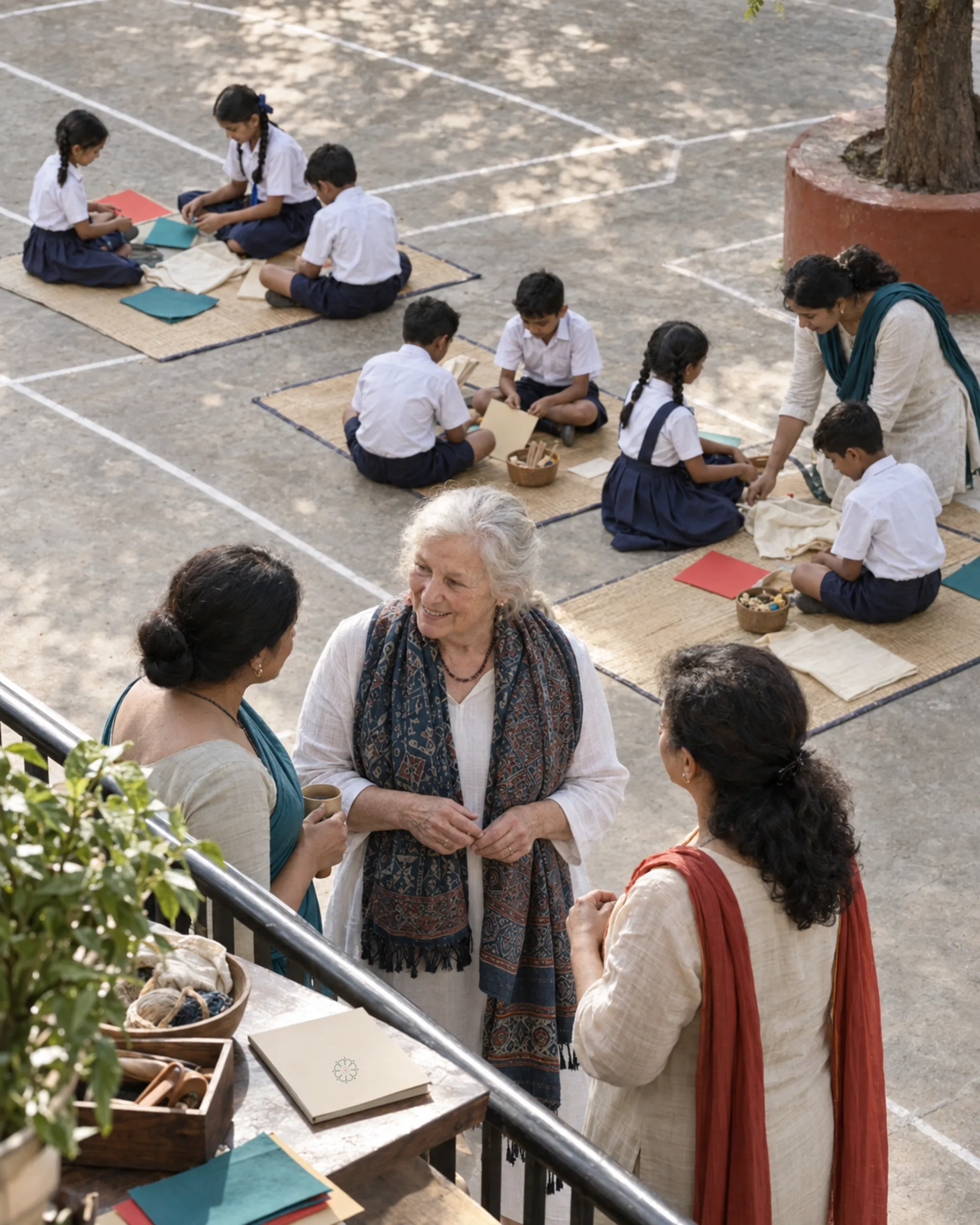AI-generated illustration: An India programming desk for every embassy — and ready-to-tour programmes for India’s missions — people in conversation